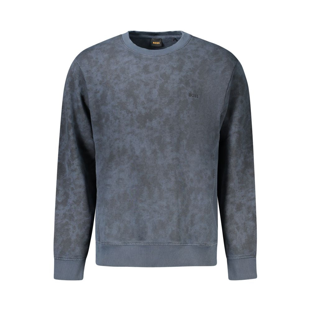Hugo Boss Blue Cotton Men Sweatshirt