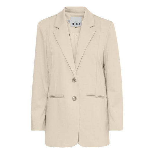ICHI Beige Recycled Polyester Blazer ICHI