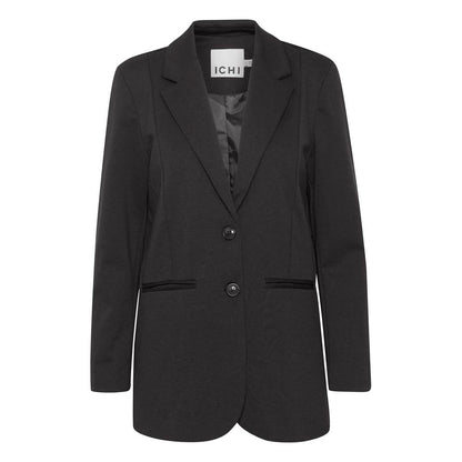 ICHI Black Recycled Polyester Blazer ICHI