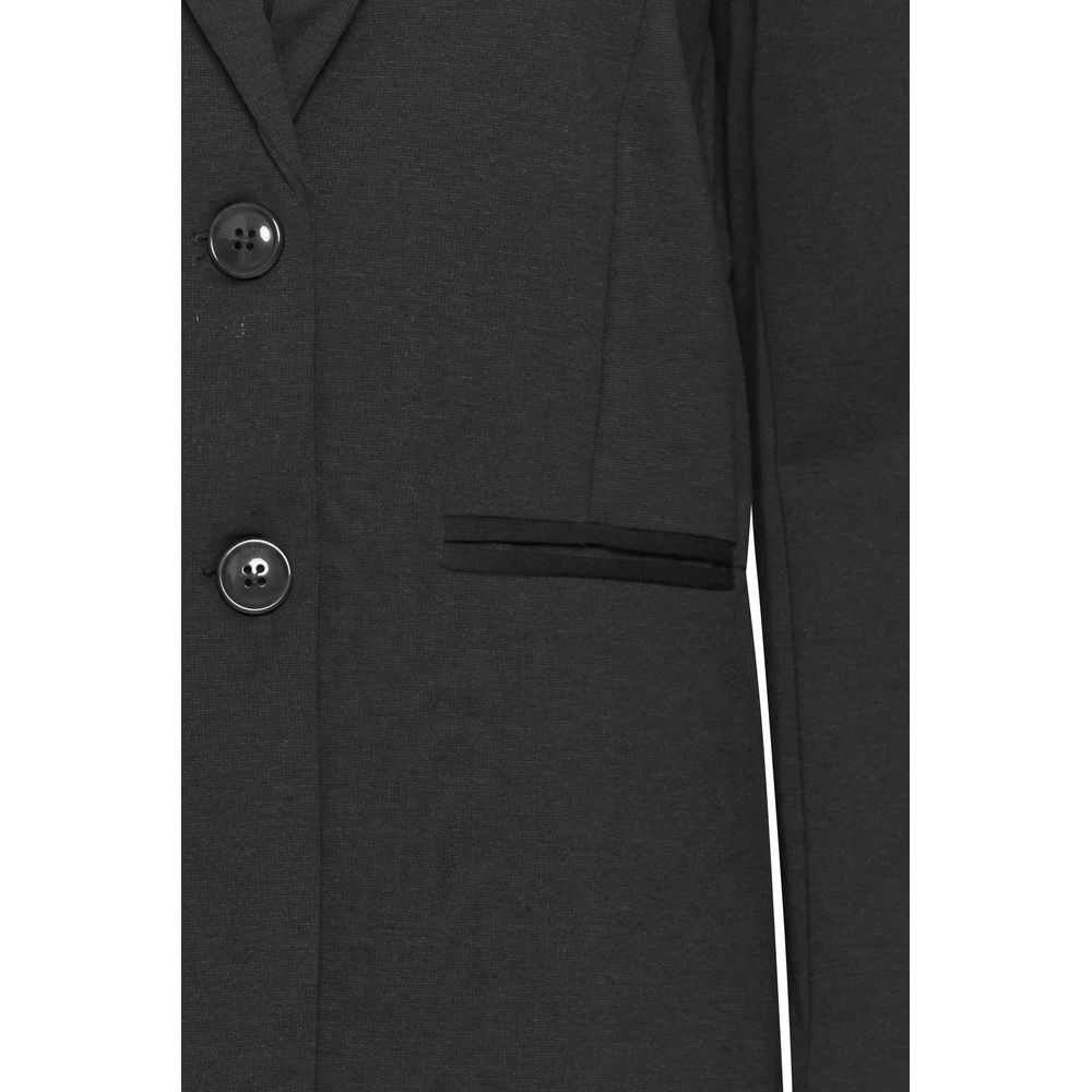 ICHI Black Recycled Polyester Blazer ICHI