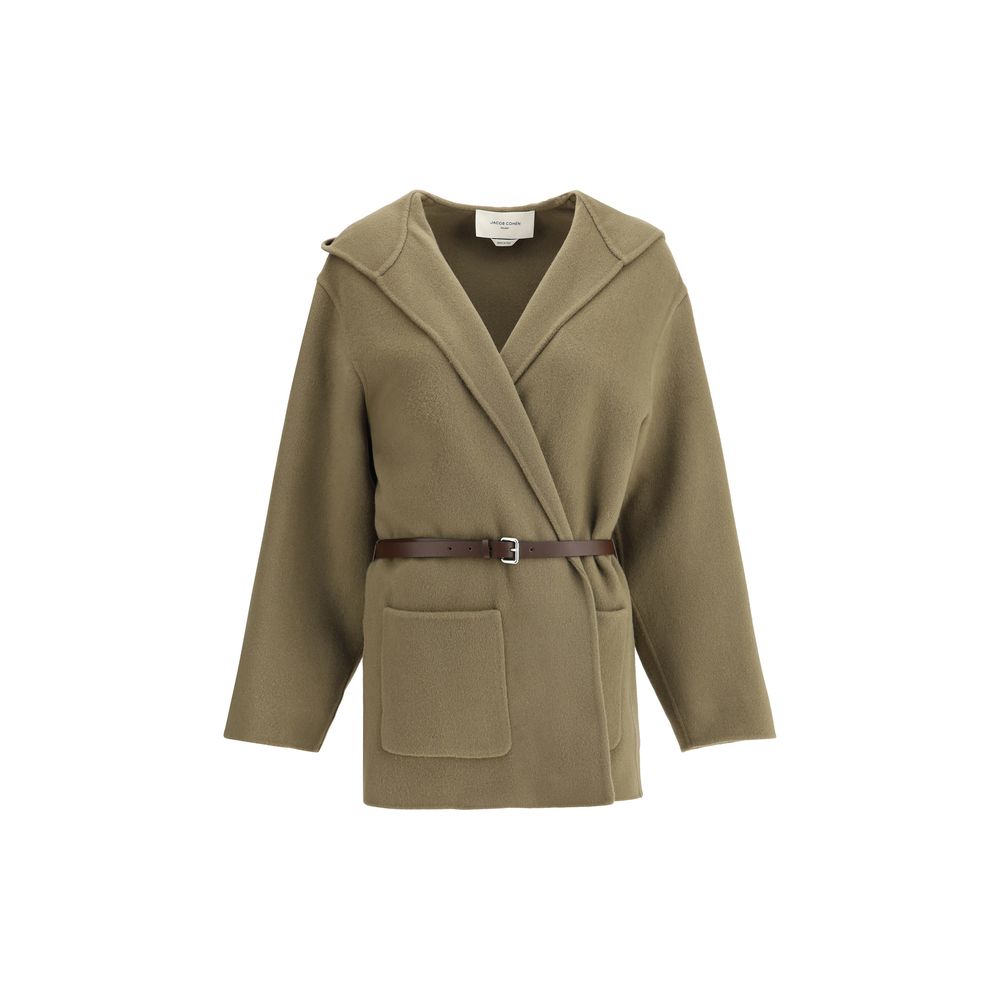 Jacob Cohen Brown Fleece Wool Coat Jacob Cohen
