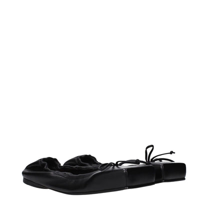 Jacquemus Black Leather Ballet Flats