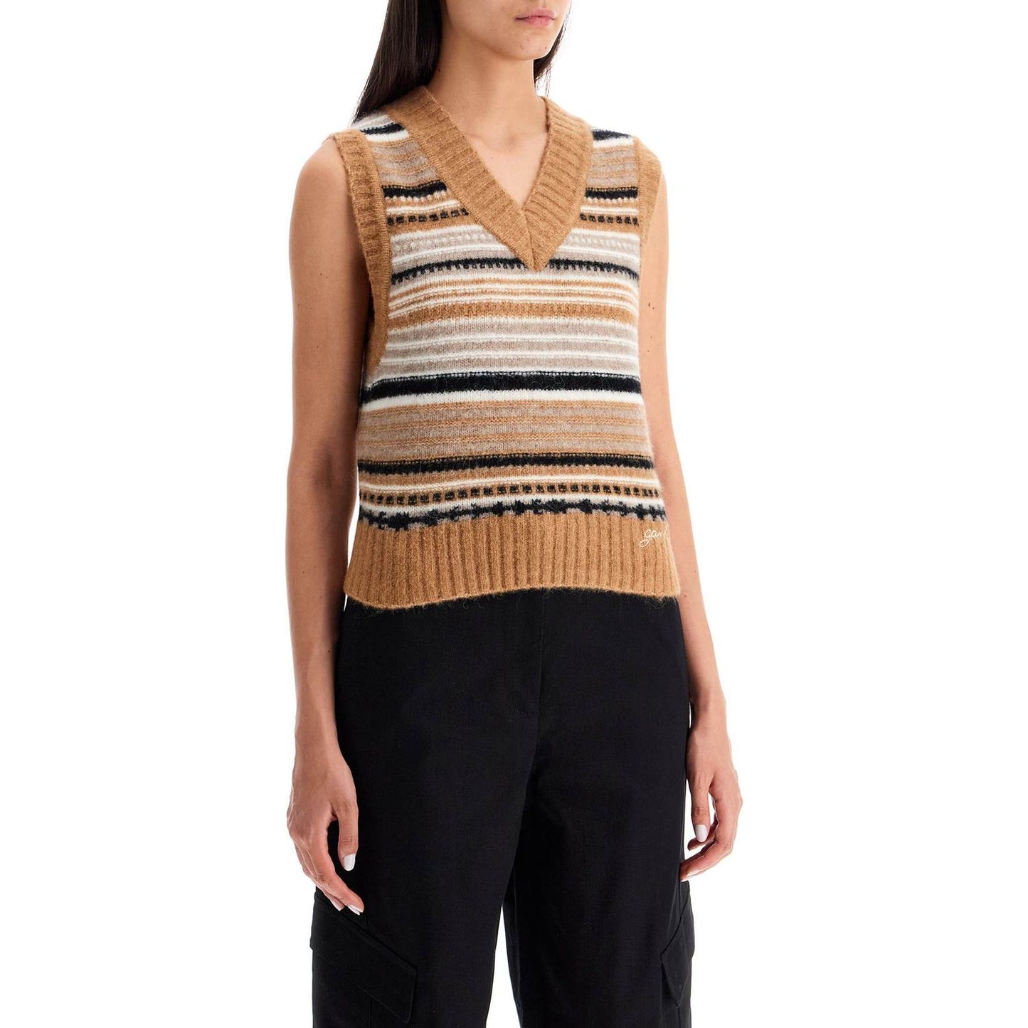 Ganni "soft striped knit vest with a comfortable Knitwear Ganni