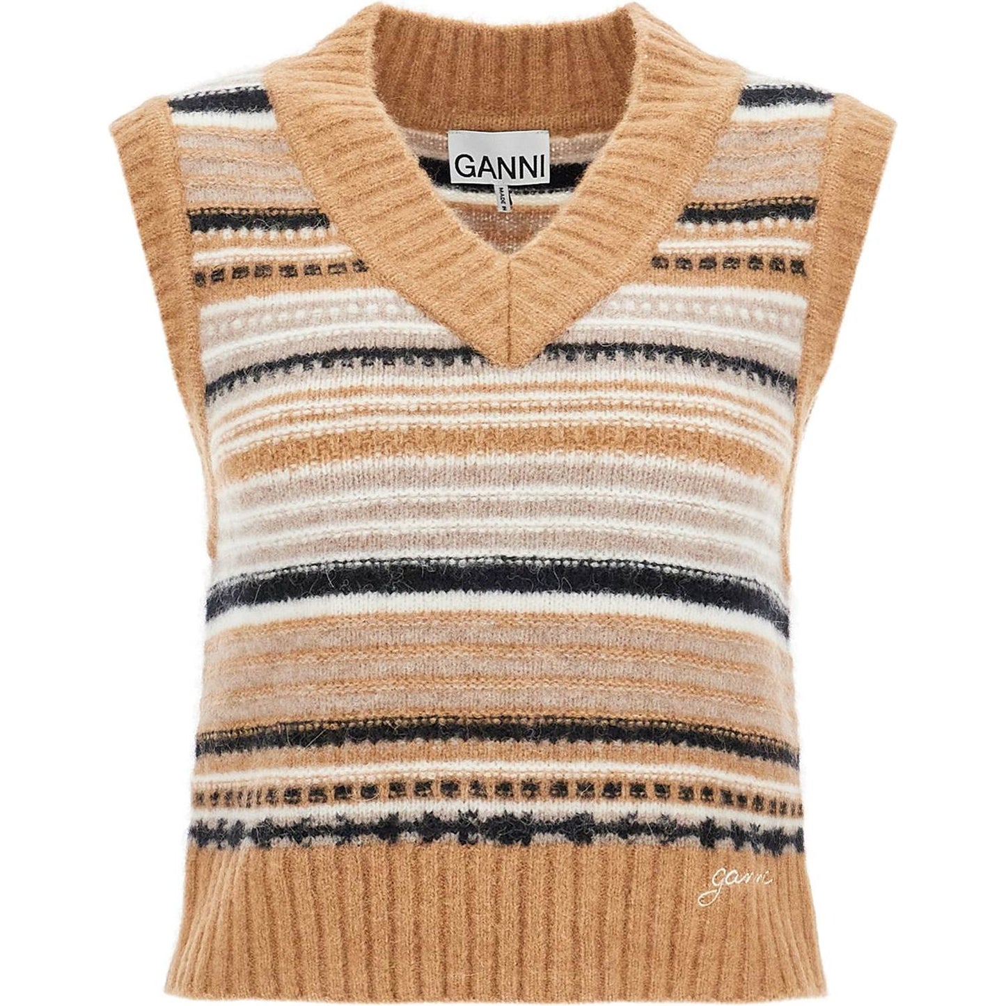 Ganni "soft striped knit vest with a comfortable Knitwear Ganni