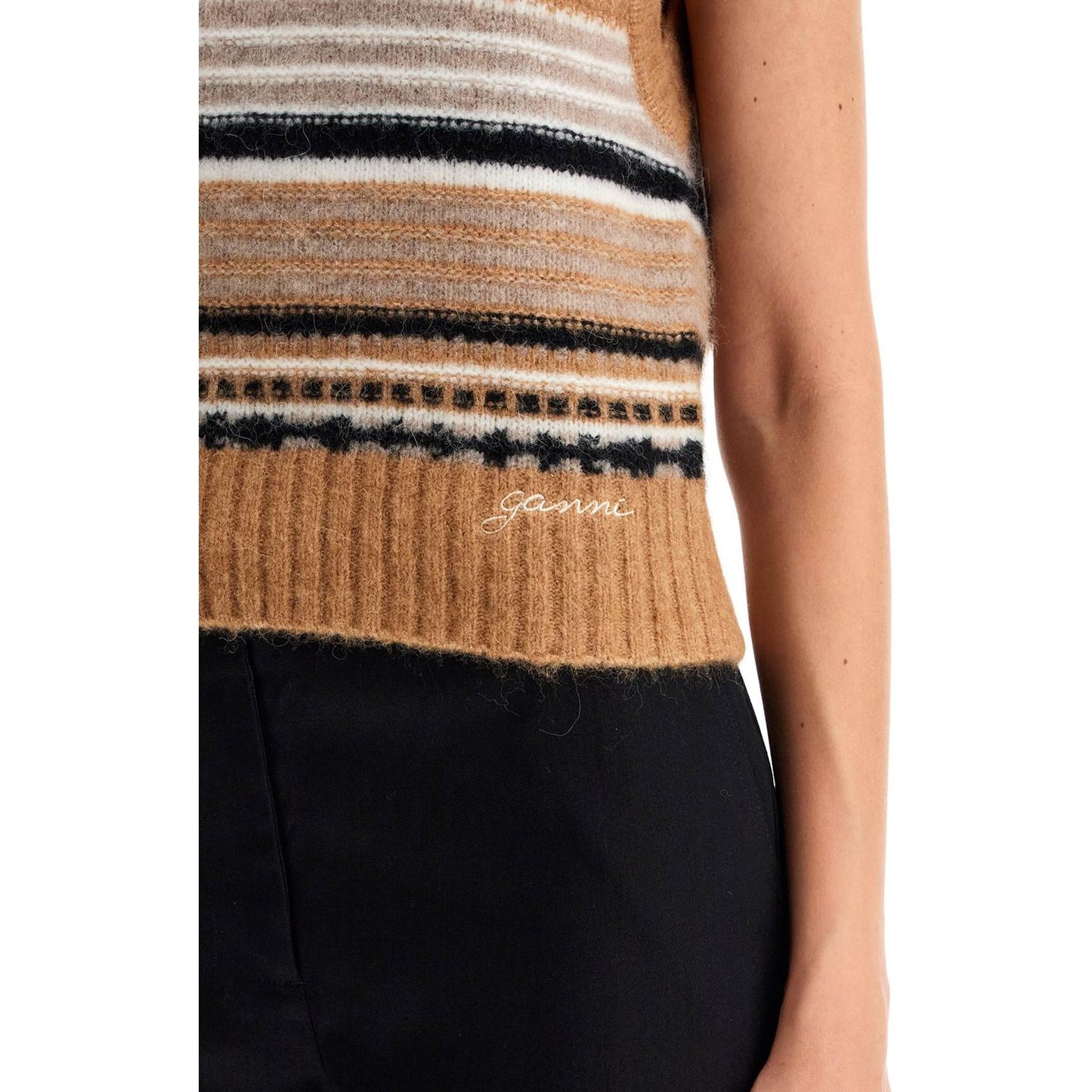 Ganni "soft striped knit vest with a comfortable Knitwear Ganni