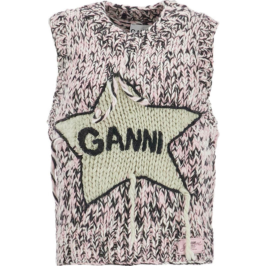 Ganni hand-knitted wool with a star-shaped intarsia Knitwear Ganni