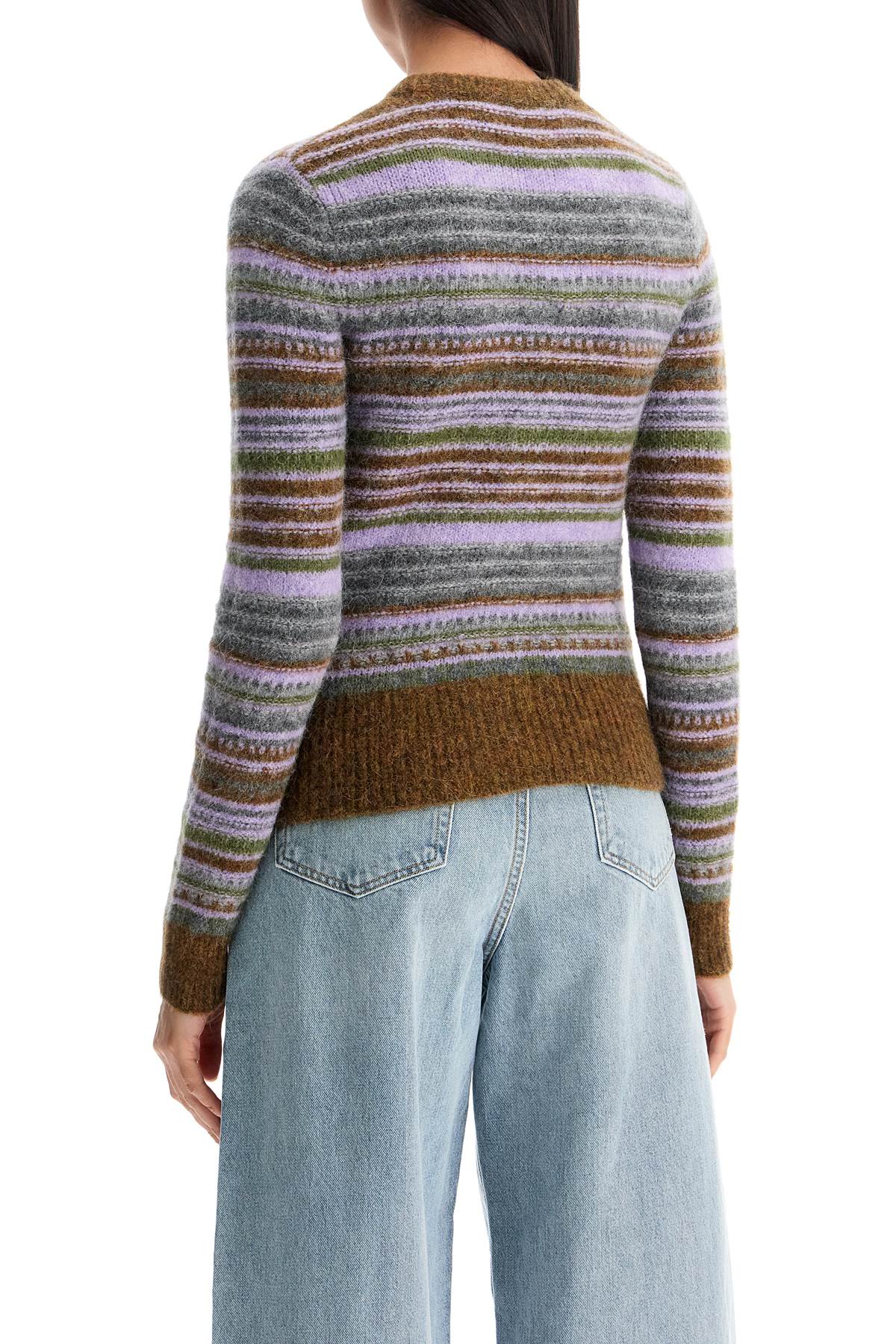 Ganni soft striped cardigan in merino wool Knitwear Ganni