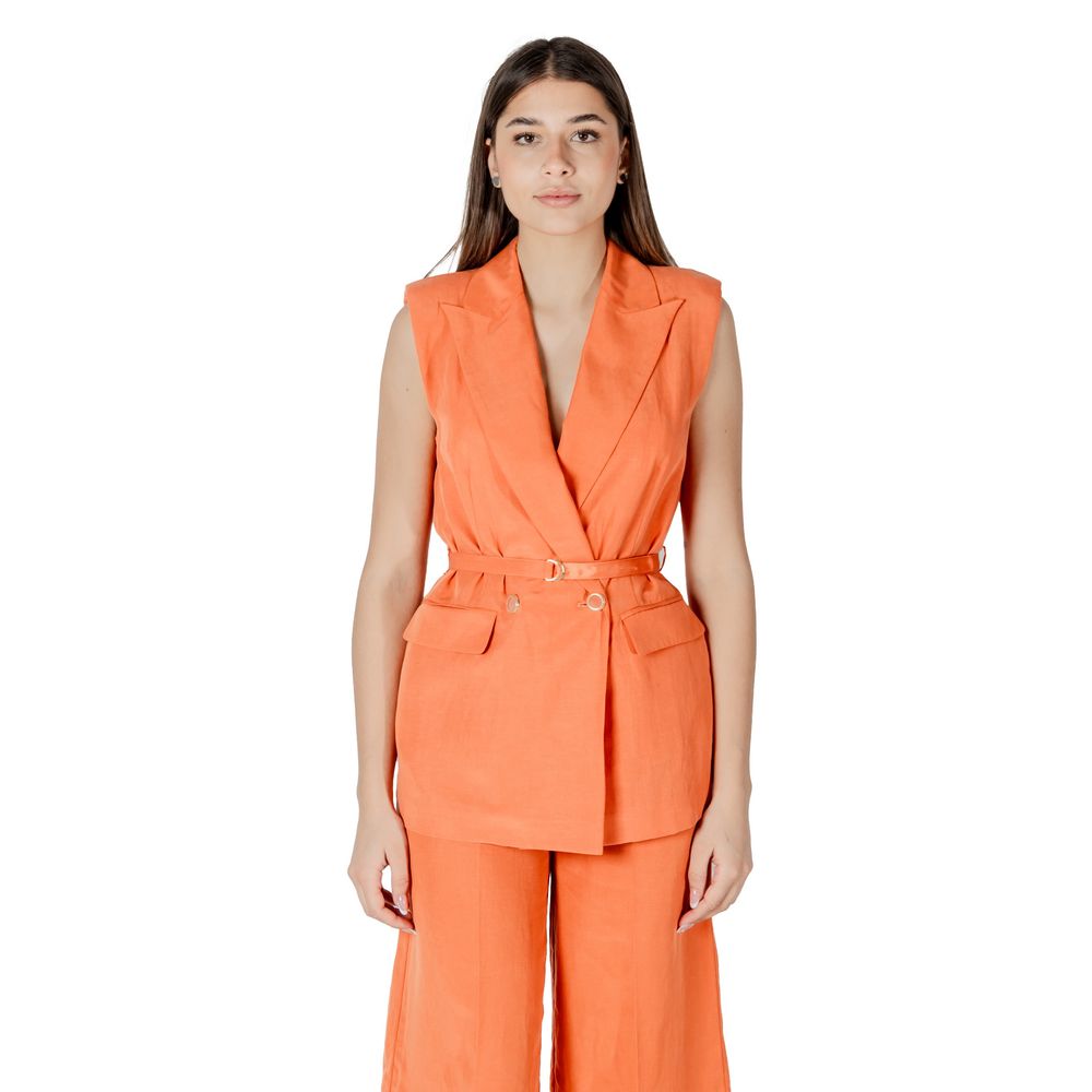 Liu Jo Orange Lyocell Waistcoat Liu Jo