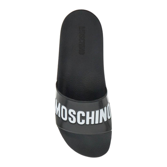 Moschino rubber slides with logo branding Sandals Moschino