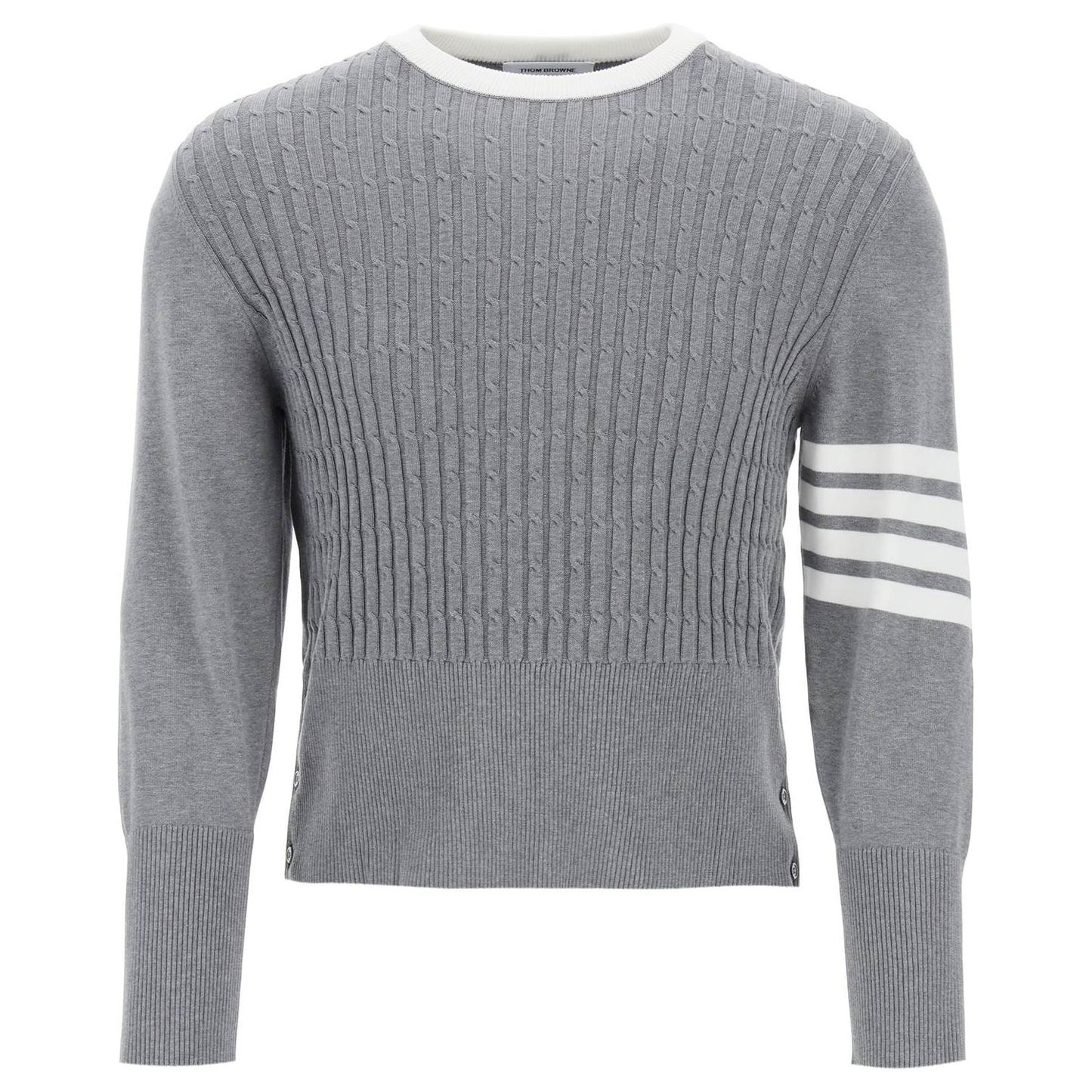 Thom Browne placed baby cable 4-bar cotton sweater Knitwear Thom Browne