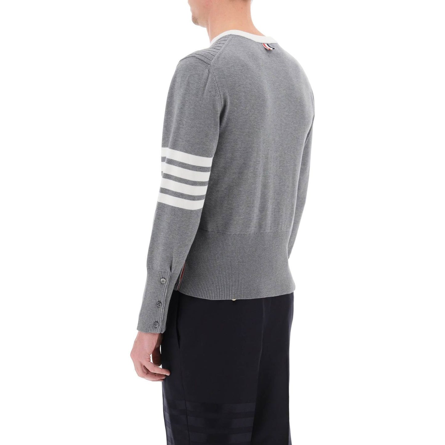 Thom Browne placed baby cable 4-bar cotton sweater Knitwear Thom Browne