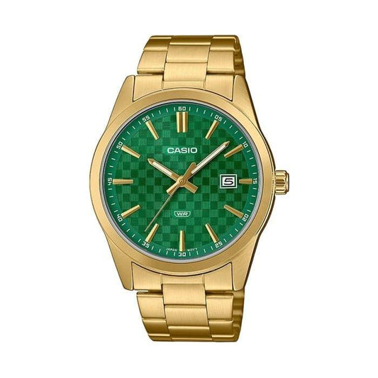 CASIO COLLECTION Mod. DATE CARBON LOOK DIAL  GOLD SERIE - Green WATCHES CASIO COLLECTION & VINTAGE