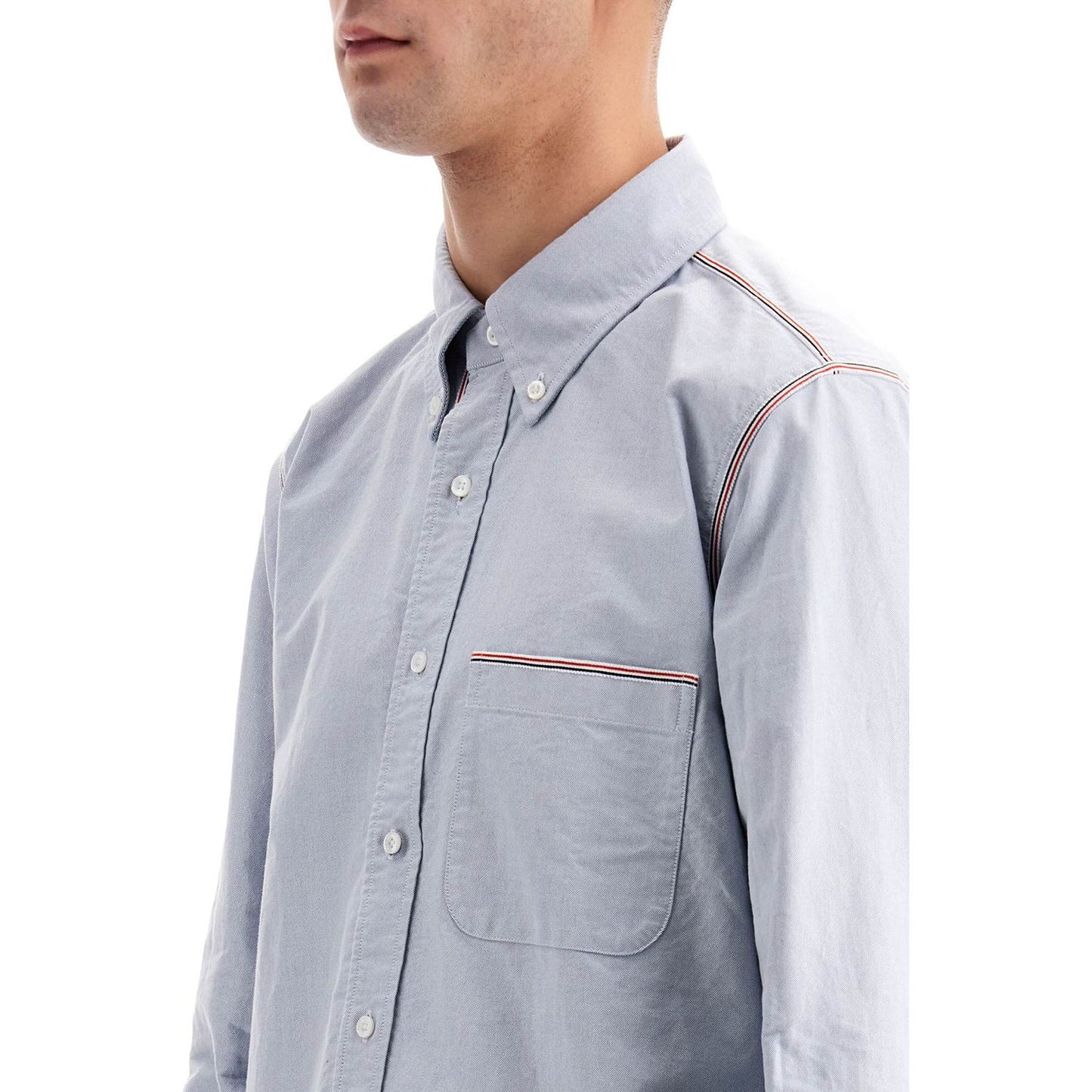 Thom Browne button-down shirt with gros-grain trim Shirts Thom Browne