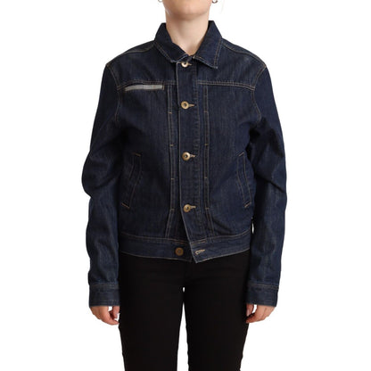 Master Coat Dark Blue Button Down Long Sleeves Denim Jacket Master Coat