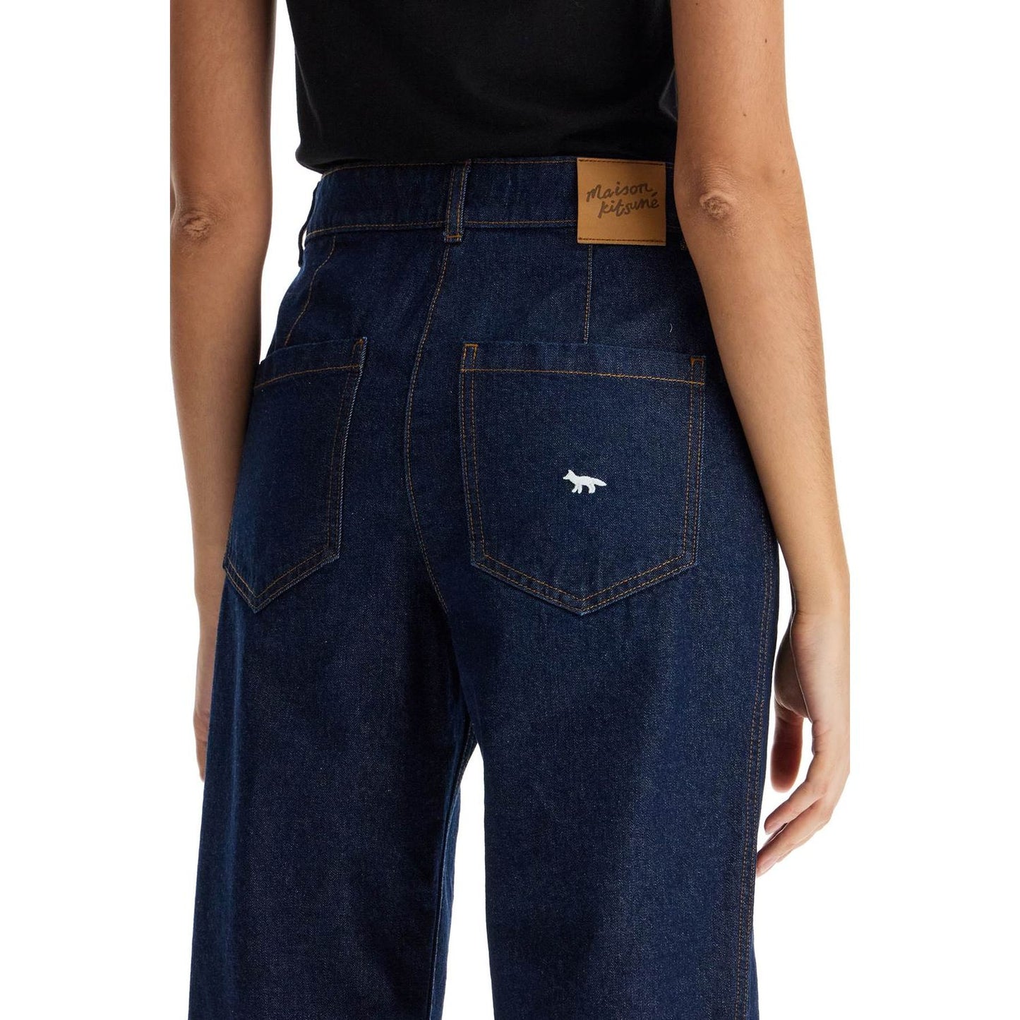 Maison Kitsune straight jeans with embroidery Jeans Maison Kitsune