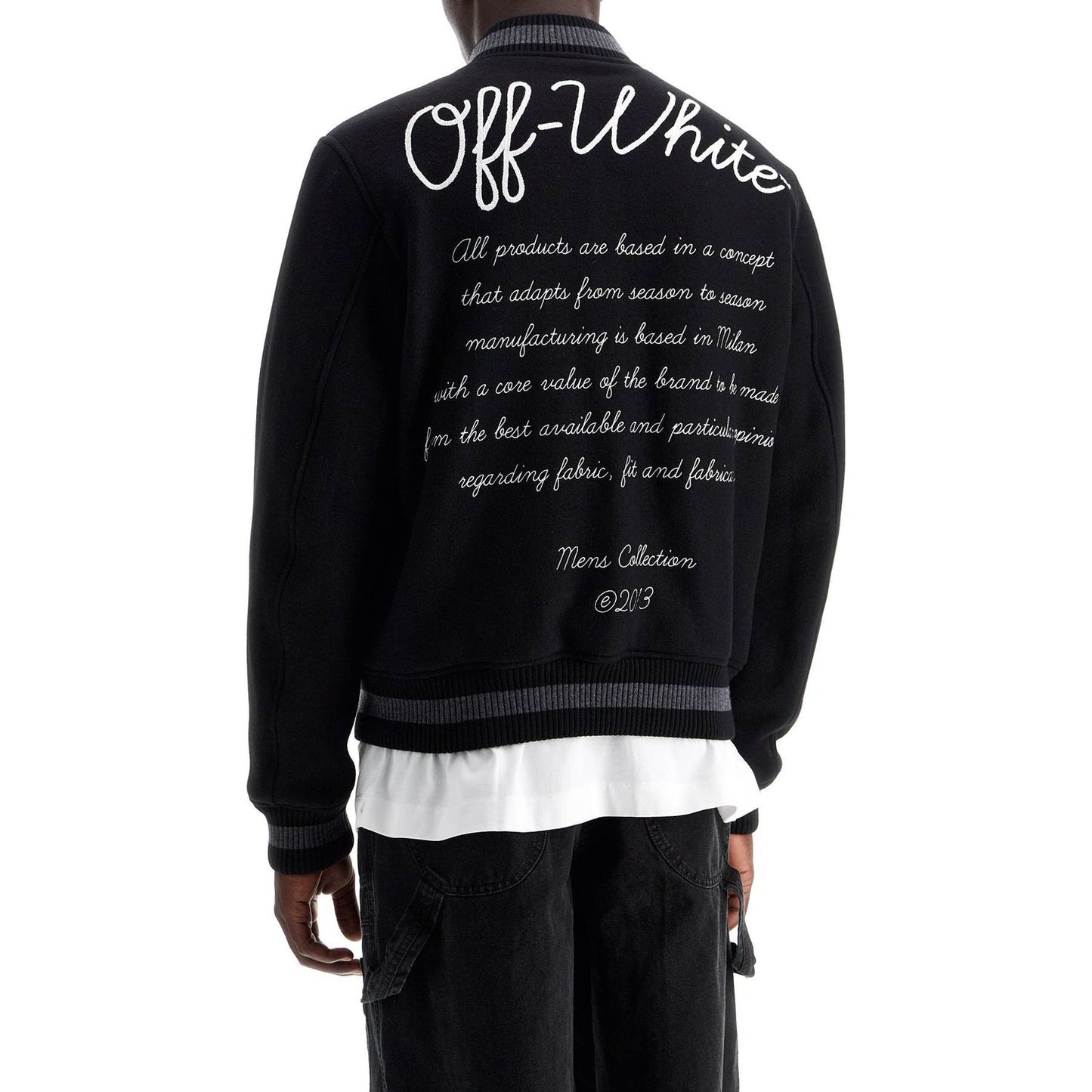 Off-White embroidered lettering varsity Jackets Off-White