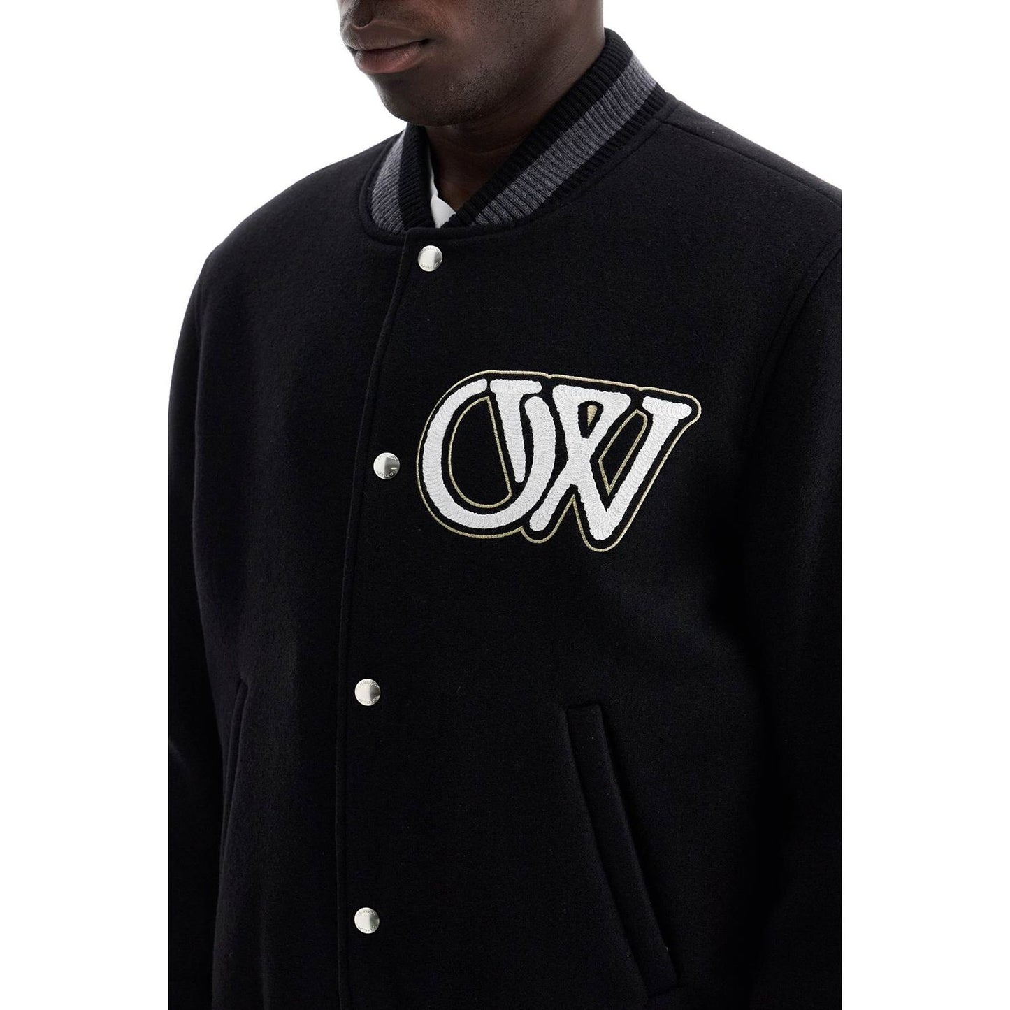 Off-White embroidered lettering varsity Jackets Off-White