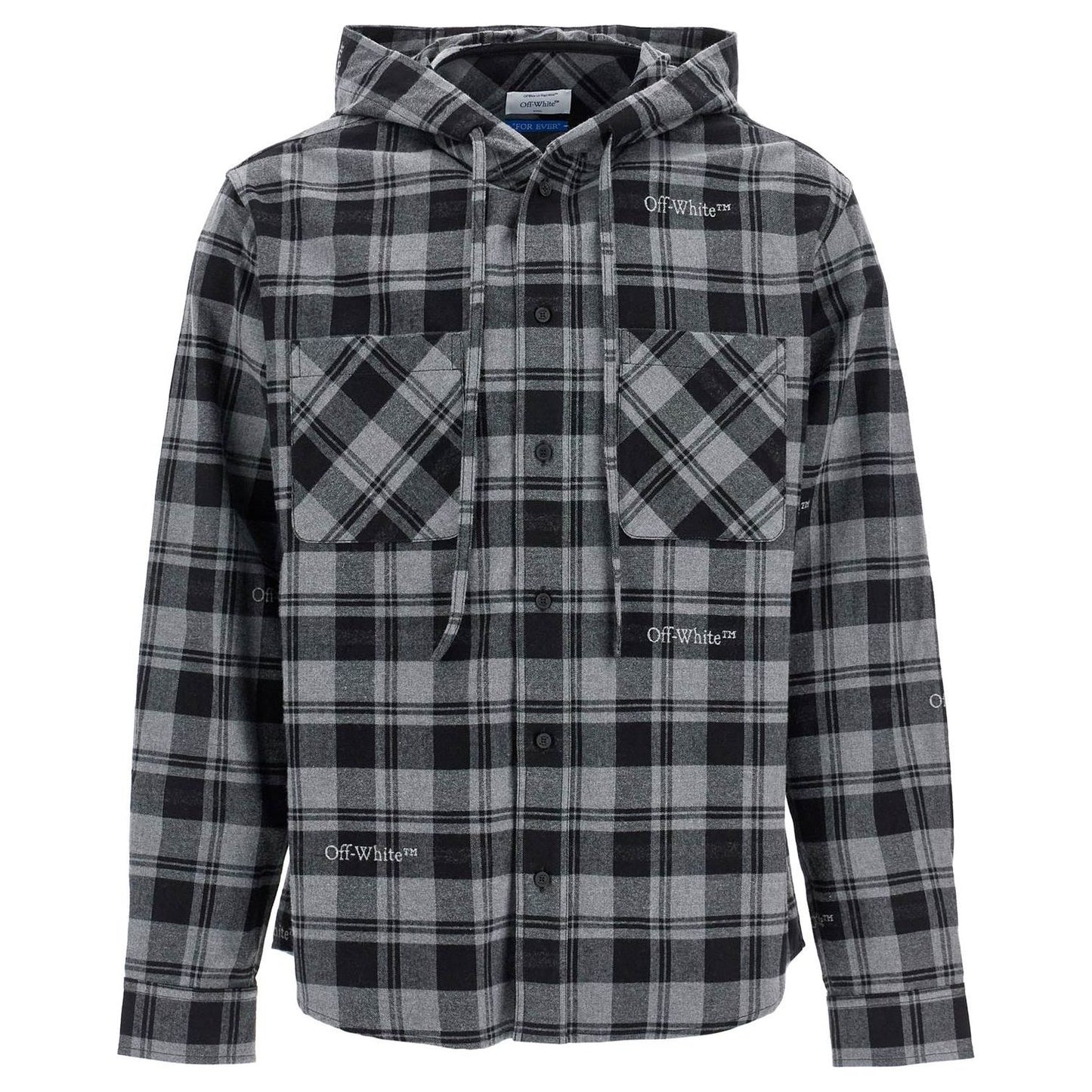 Off-White checked overshirt with hood Vests Off-White