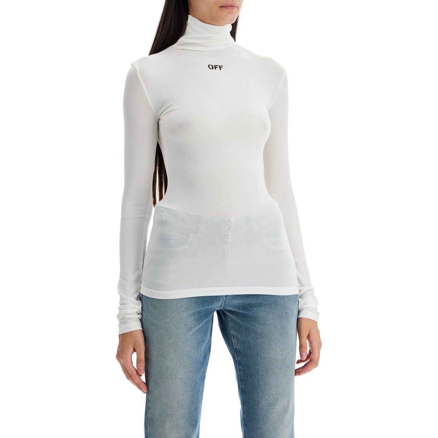 Off White Off-White second skin long sleeve turtleneck top Topwear Off White