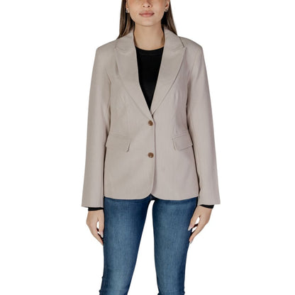 Only Beige Recycled Polyester Blazer Only