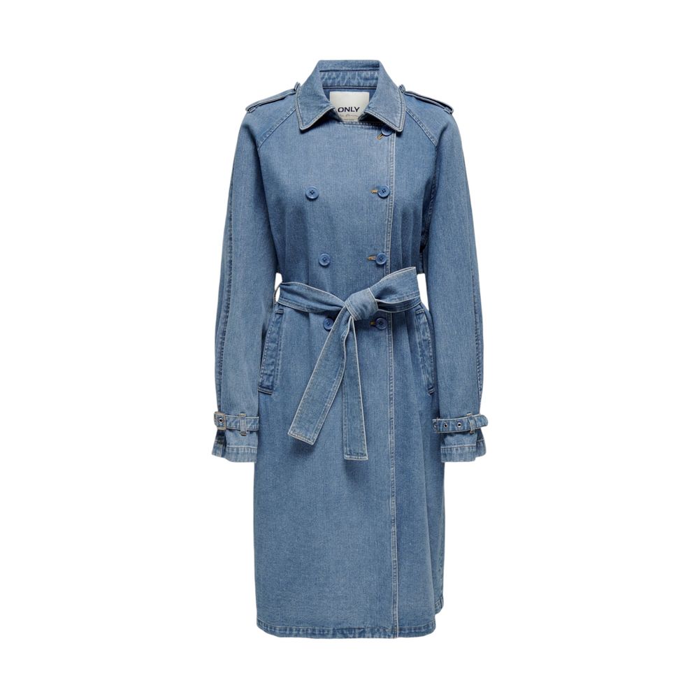 Only Blue Cotton Trench Coat Only