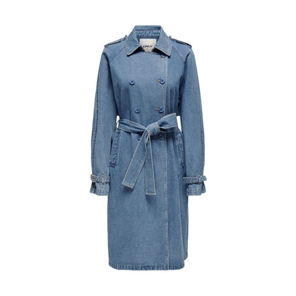 Only Blue Cotton Trench Coat Only