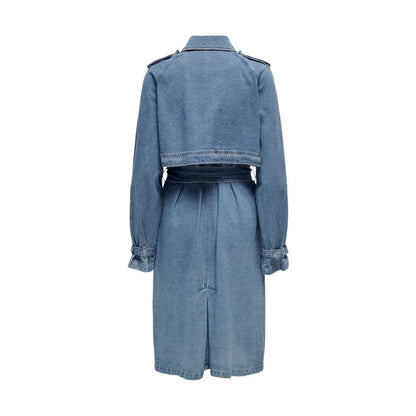 Only Blue Cotton Trench Coat Only