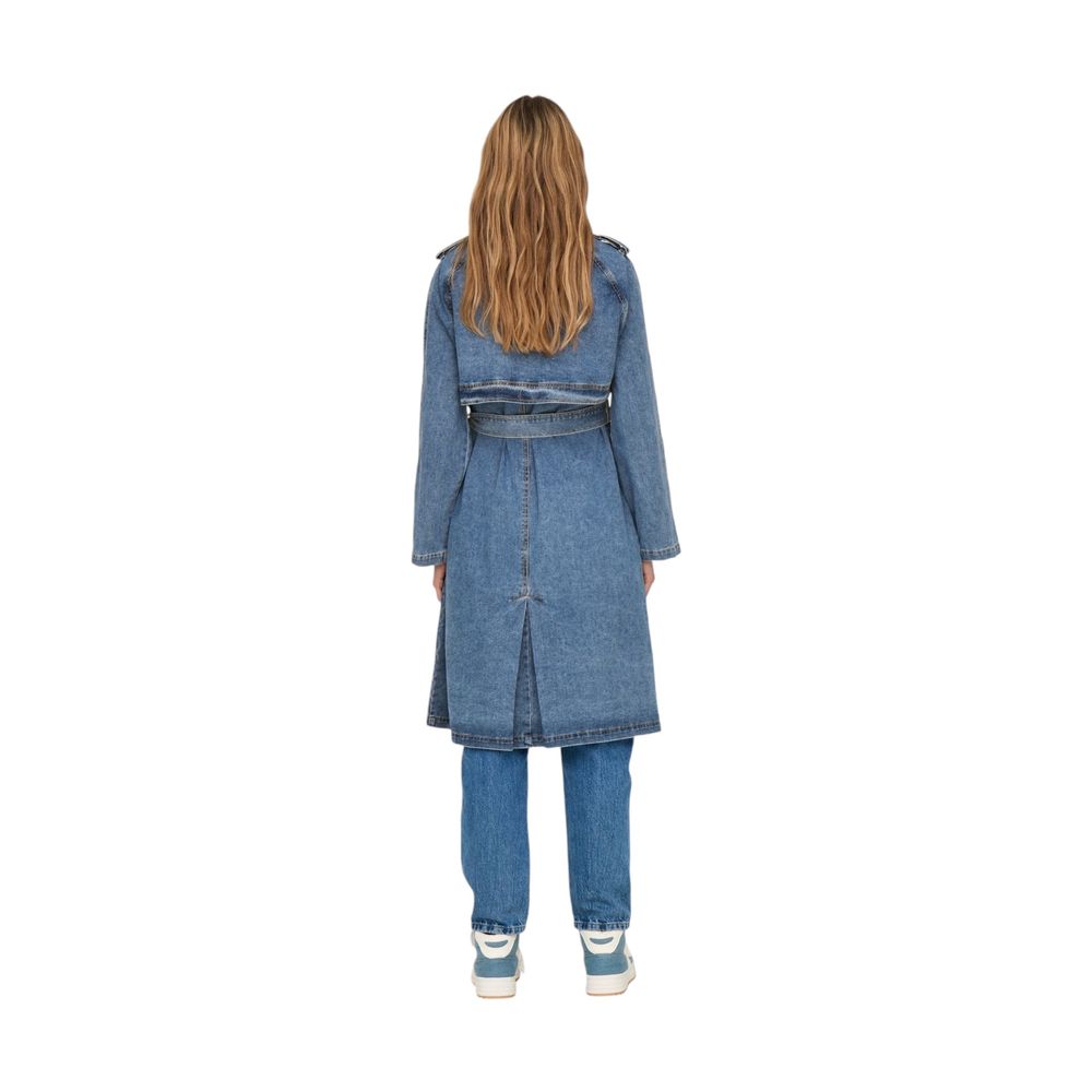 Only Blue Cotton Trench Coat Only
