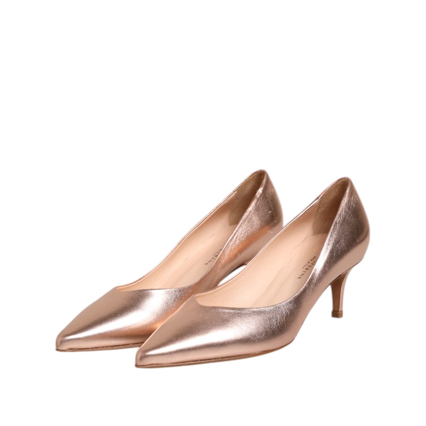 Prosperine Pink Leather Pumps Stiletto Heels Slip On Shoes