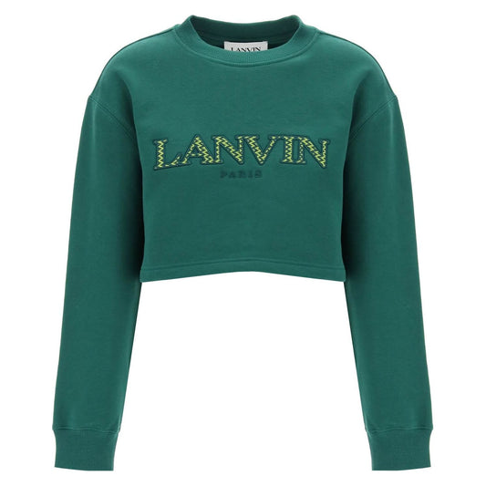 Lanvin cropped sweatshirt with embroidered logo patch Topwear Lanvin