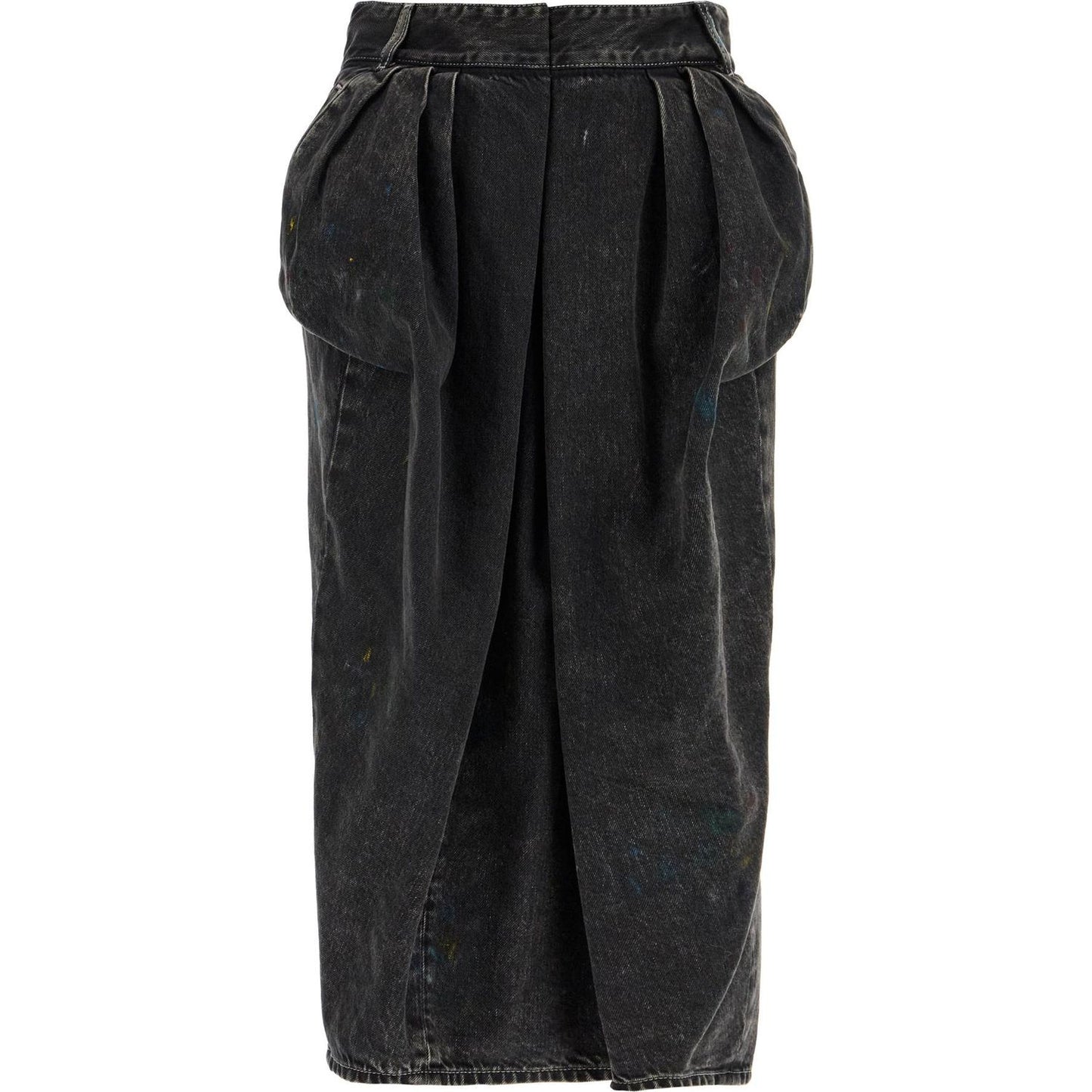 Maison Margiela black cotton vintage effect high-waisted skirt Skirts Maison Margiela