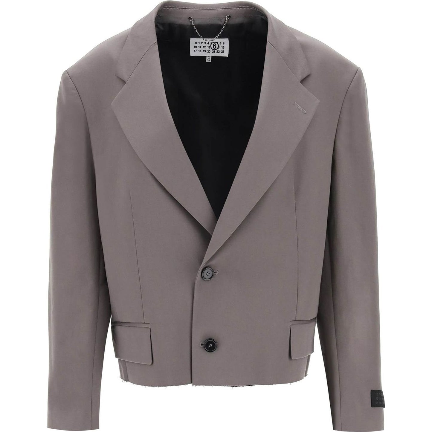 MM6 Maison Margiela cropped blazer with cut-off hem Jackets MM6 Maison Margiela