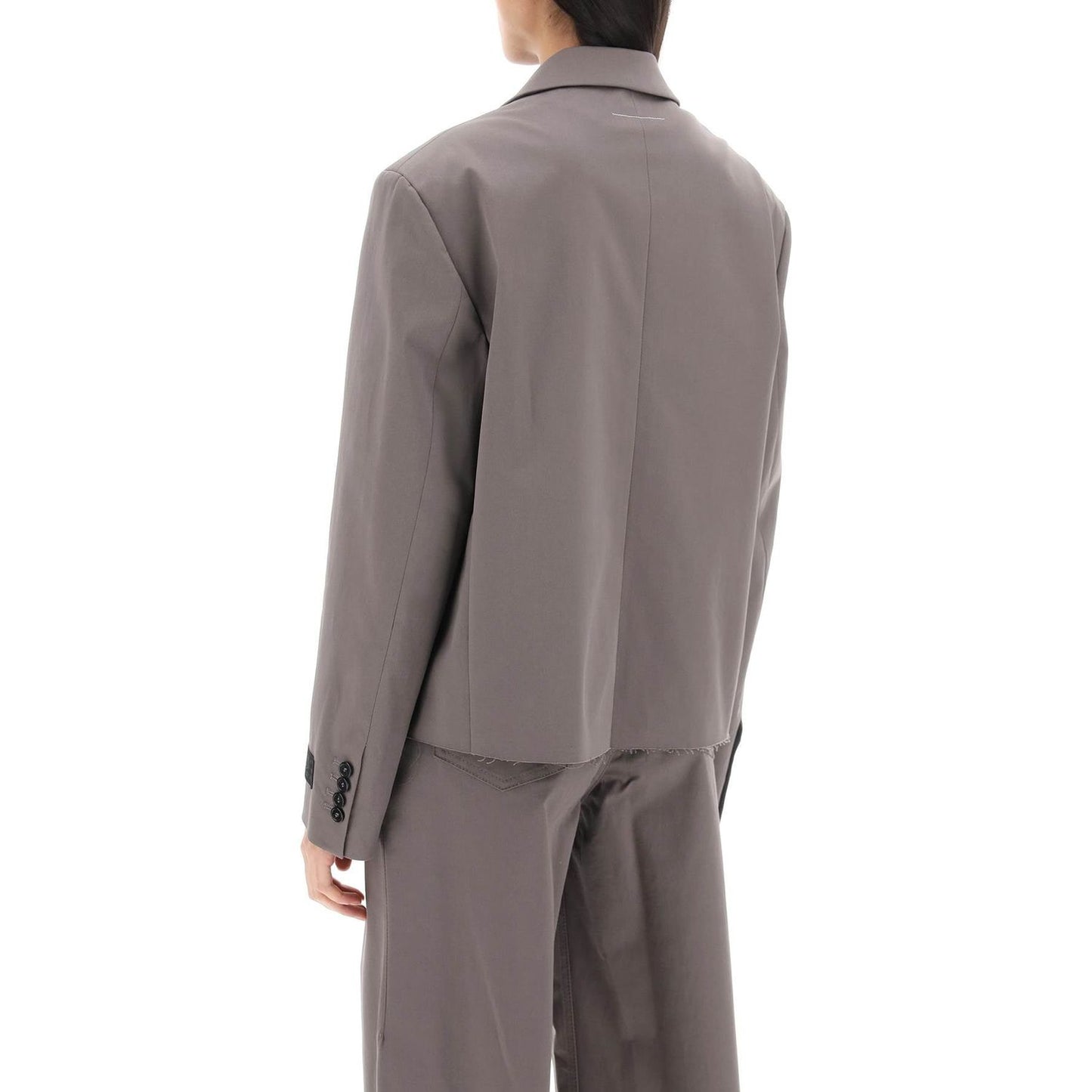 MM6 Maison Margiela cropped blazer with cut-off hem Jackets MM6 Maison Margiela