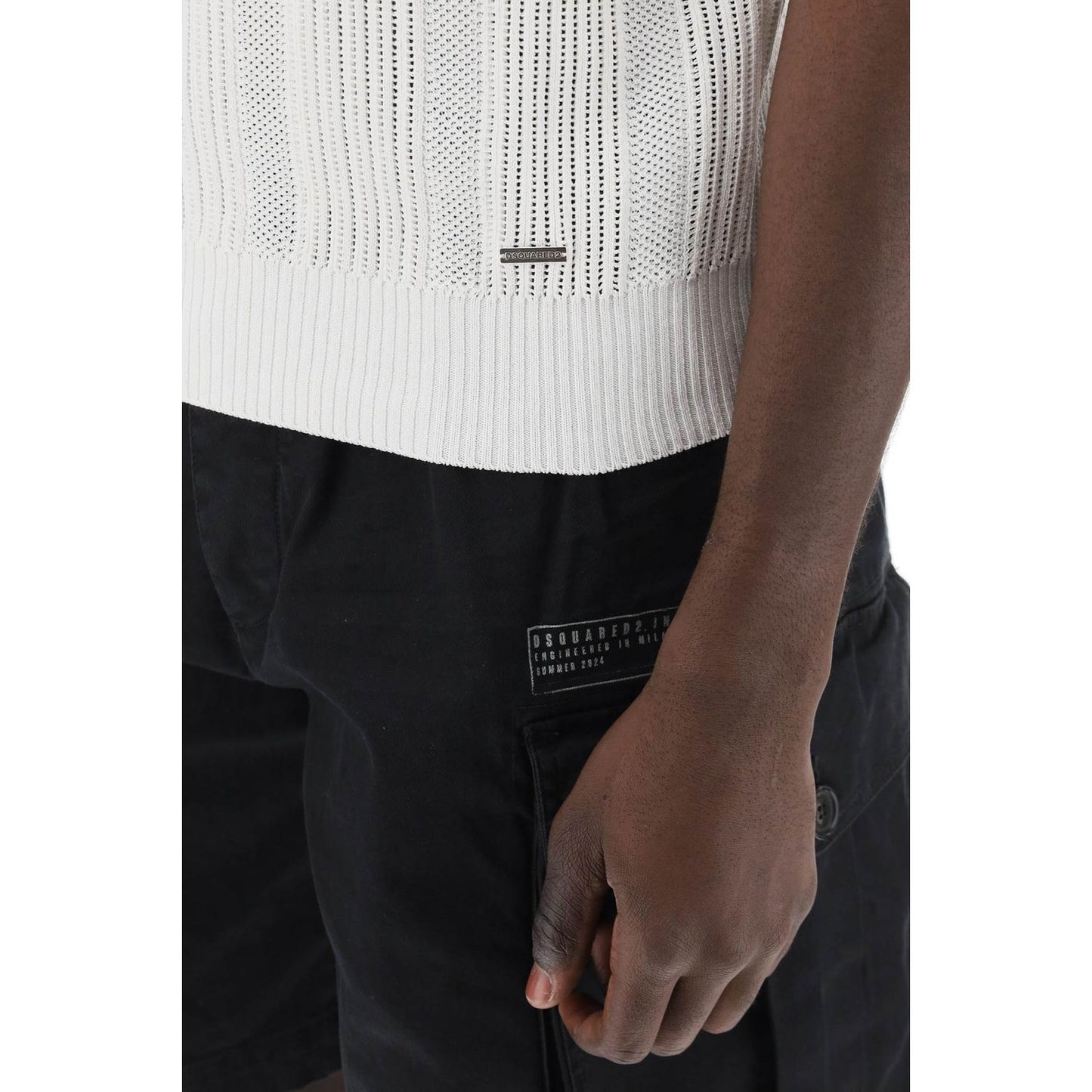 Dsquared2 perforated knit polo shirt Topwear Dsquared2