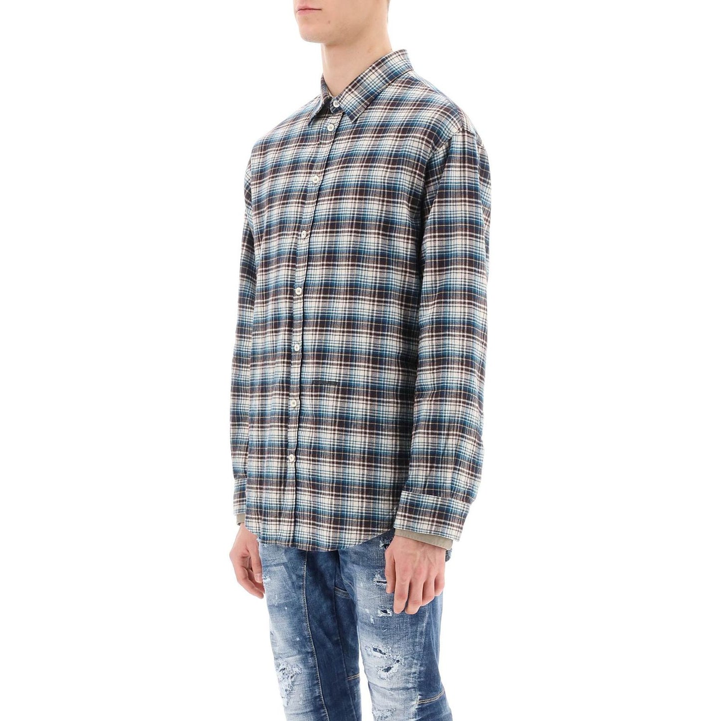 Dsquared2 check shirt with layered sleeves Shirts Dsquared2