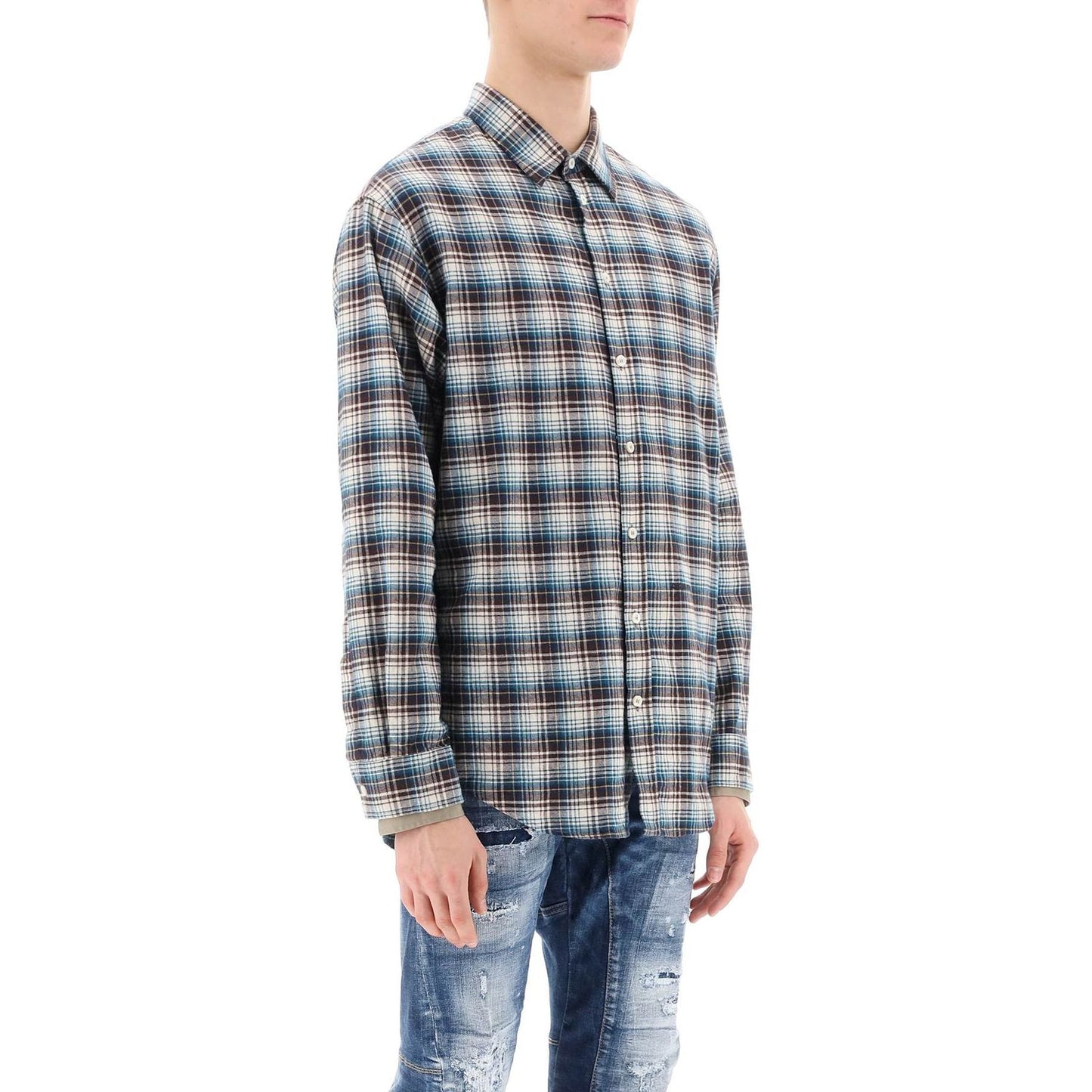 Dsquared2 check shirt with layered sleeves Shirts Dsquared2