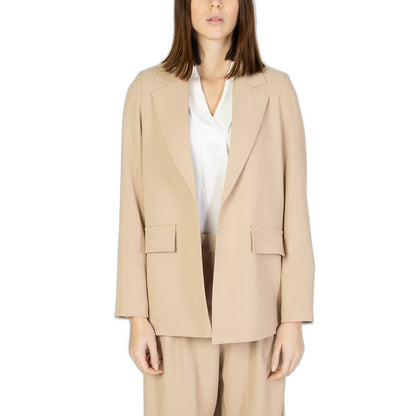 Sandro Ferrone Beige Polyester Blazer Sandro Ferrone