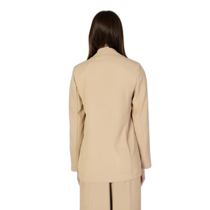 Sandro Ferrone Beige Polyester Blazer Sandro Ferrone