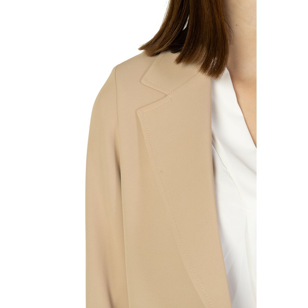Sandro Ferrone Beige Polyester Blazer Sandro Ferrone