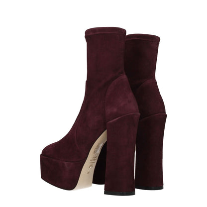 Stuart Weitzman Purple Leather Ankle Boots