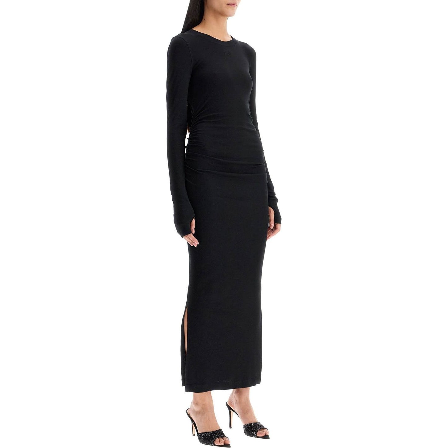 Ganni long ribbed jersey dress Dresses Ganni