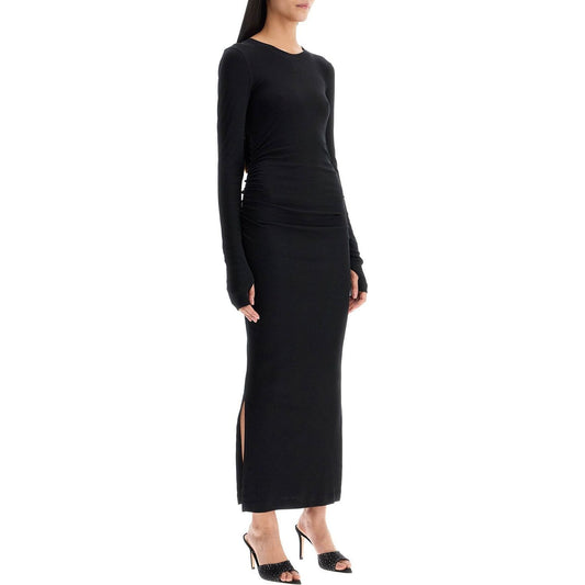 Ganni long ribbed jersey dress