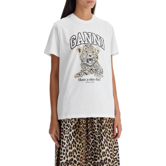 Ganni relaxed fit printed t-shirt Topwear Ganni