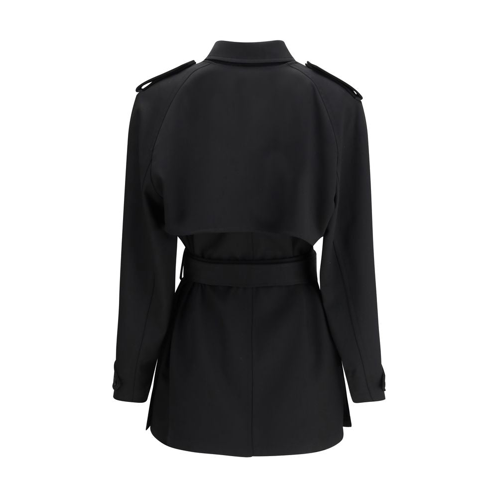 The Row Black Fleece Wool Trench Coat The Row