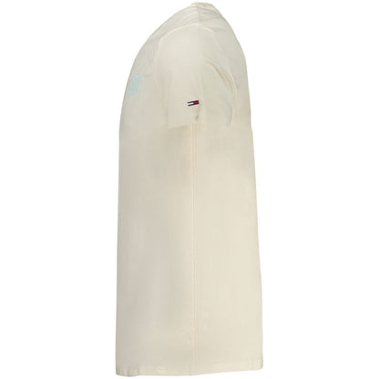 Tommy Hilfiger Beige Cotton Men T-Shirt