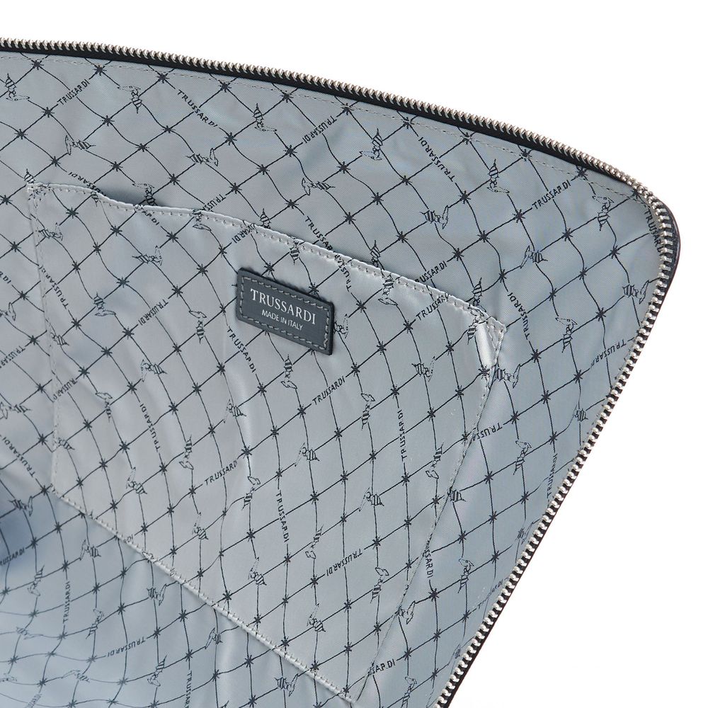 Trussardi Black Leather Men Clutch Trussardi