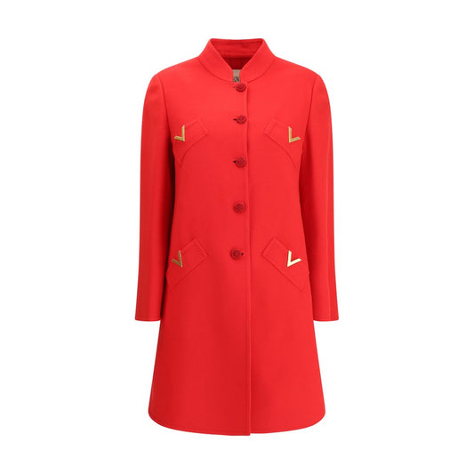 Valentino Multicolor Fleece Wool Coat Valentino