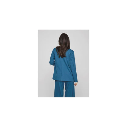 Vila Clothes Blue Polyester Blazer Vila Clothes