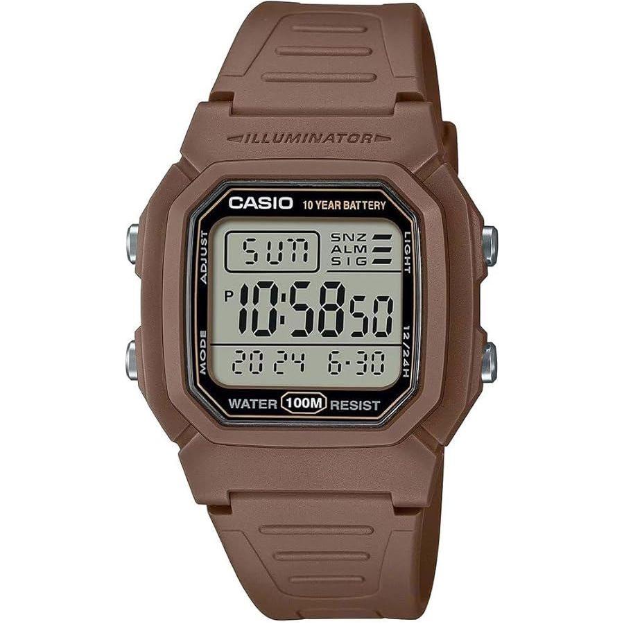 CASIO COLLECTION Mod. DOUBLE TIME, ALARM, CHRONOGRAPH - 10 Year Battery - BROWN WATCHES CASIO COLLECTION & VINTAGE