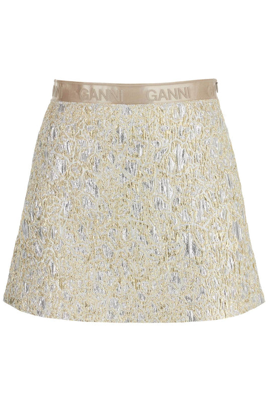 Ganni metallic cloquã© mini skirt Skirts Ganni